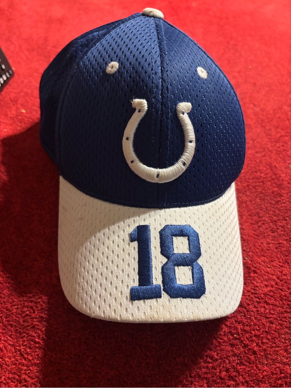 Indianapolis Colts Peyton Manning Kids Blue and White Number 18 Mesh Cap